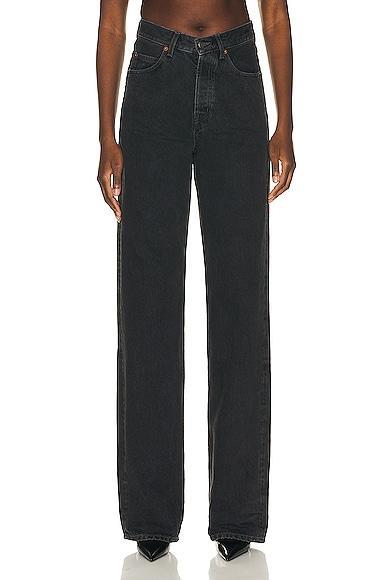 Saint Laurent V Waist Wide Leg in Black Product Image