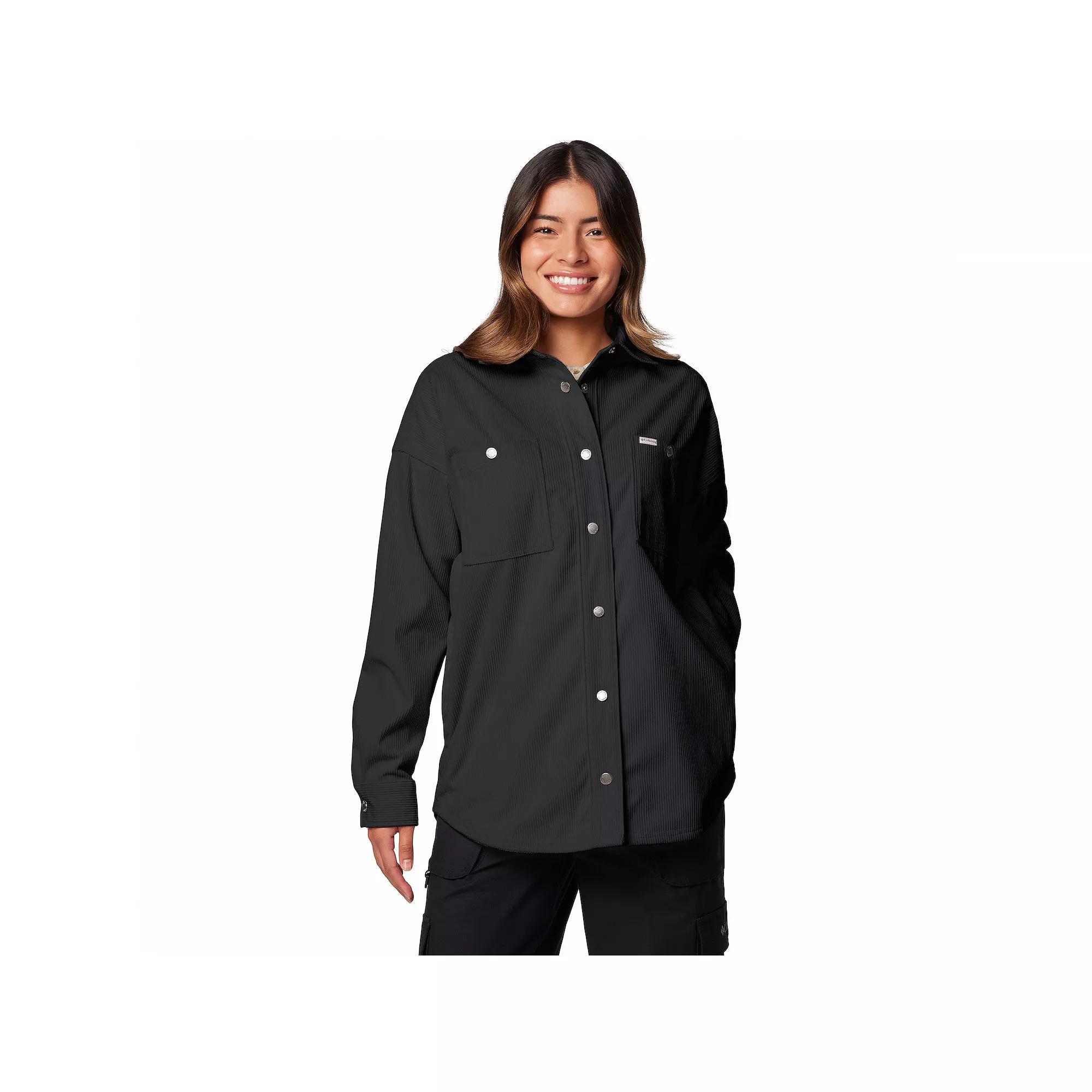 Women's Columbia Blue Point Creek™ Corduroy Shirt Jacket, Size: Small, Shark Product Image