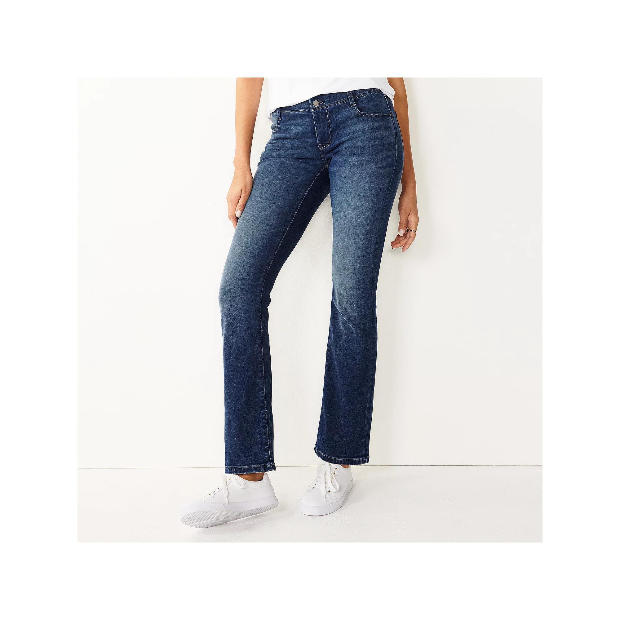 Women's Nine West Tummy-Control Bootcut Jeans, Size: 2 T/Large, Medium Blue Blast Product Image