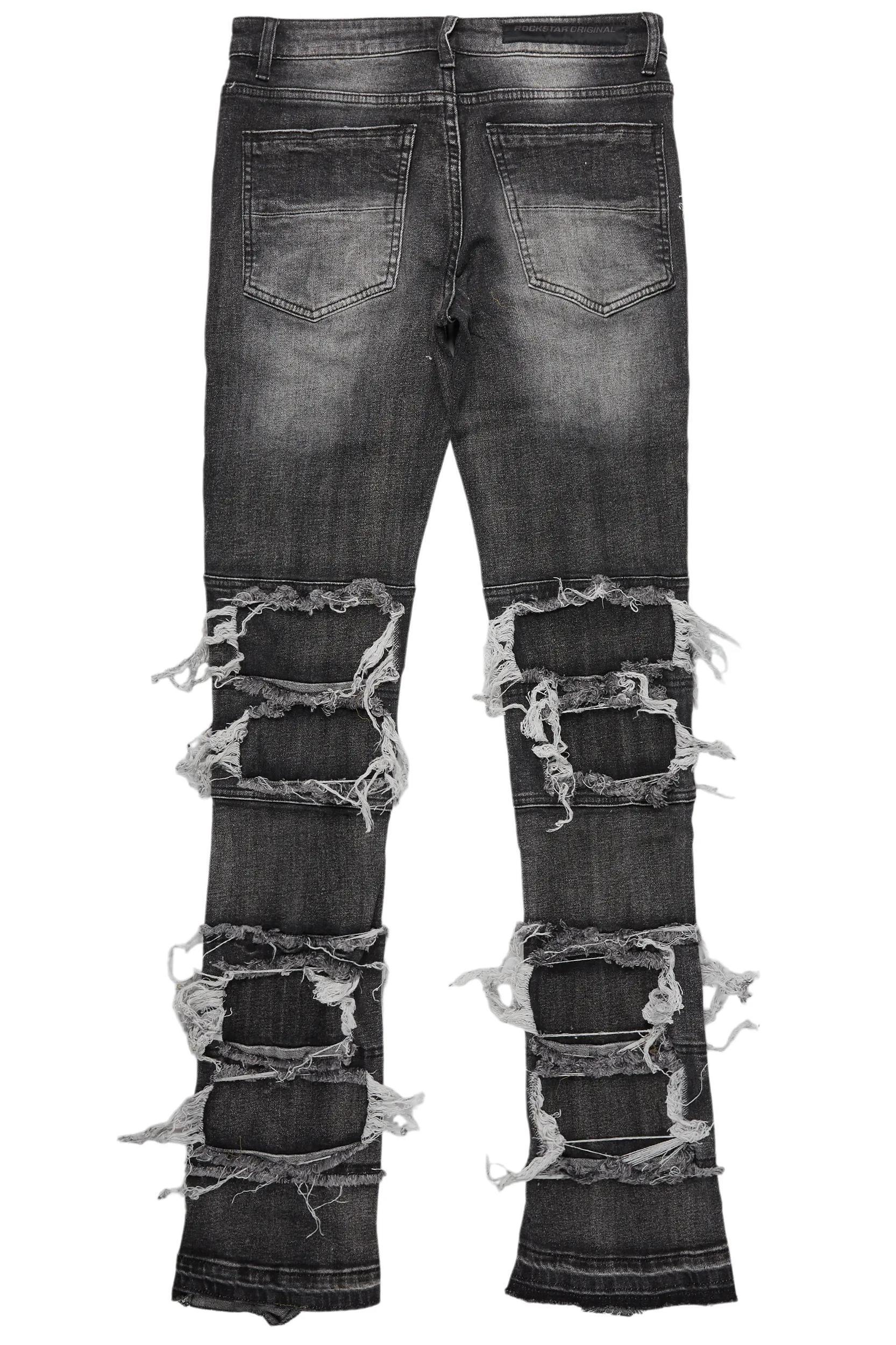 Vasco Grey Stacked Flare Jean Male Product Image