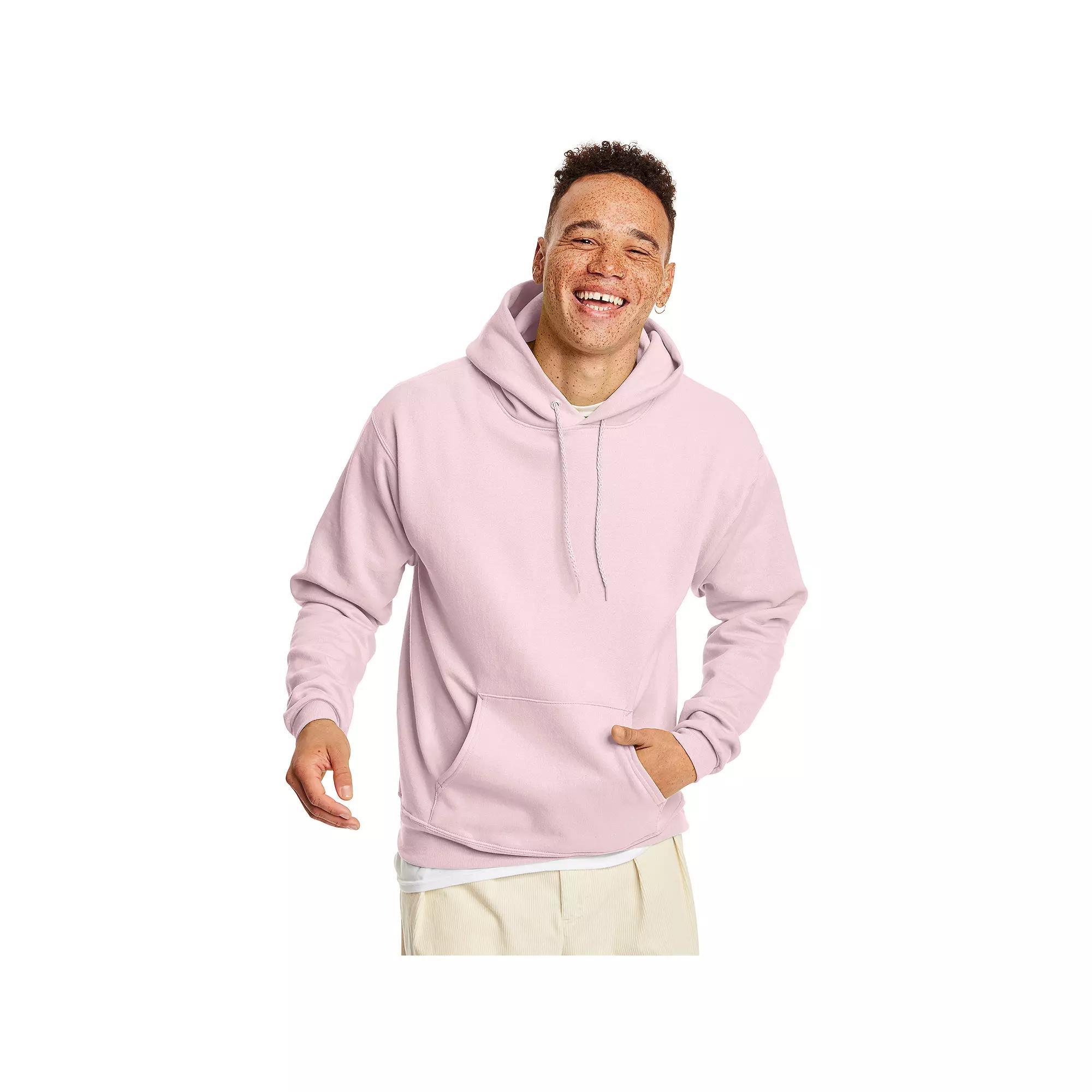 Men's Hanes® EcoSmart Fleece Pullover Hoodie, Size: Small, Pale Pink Product Image
