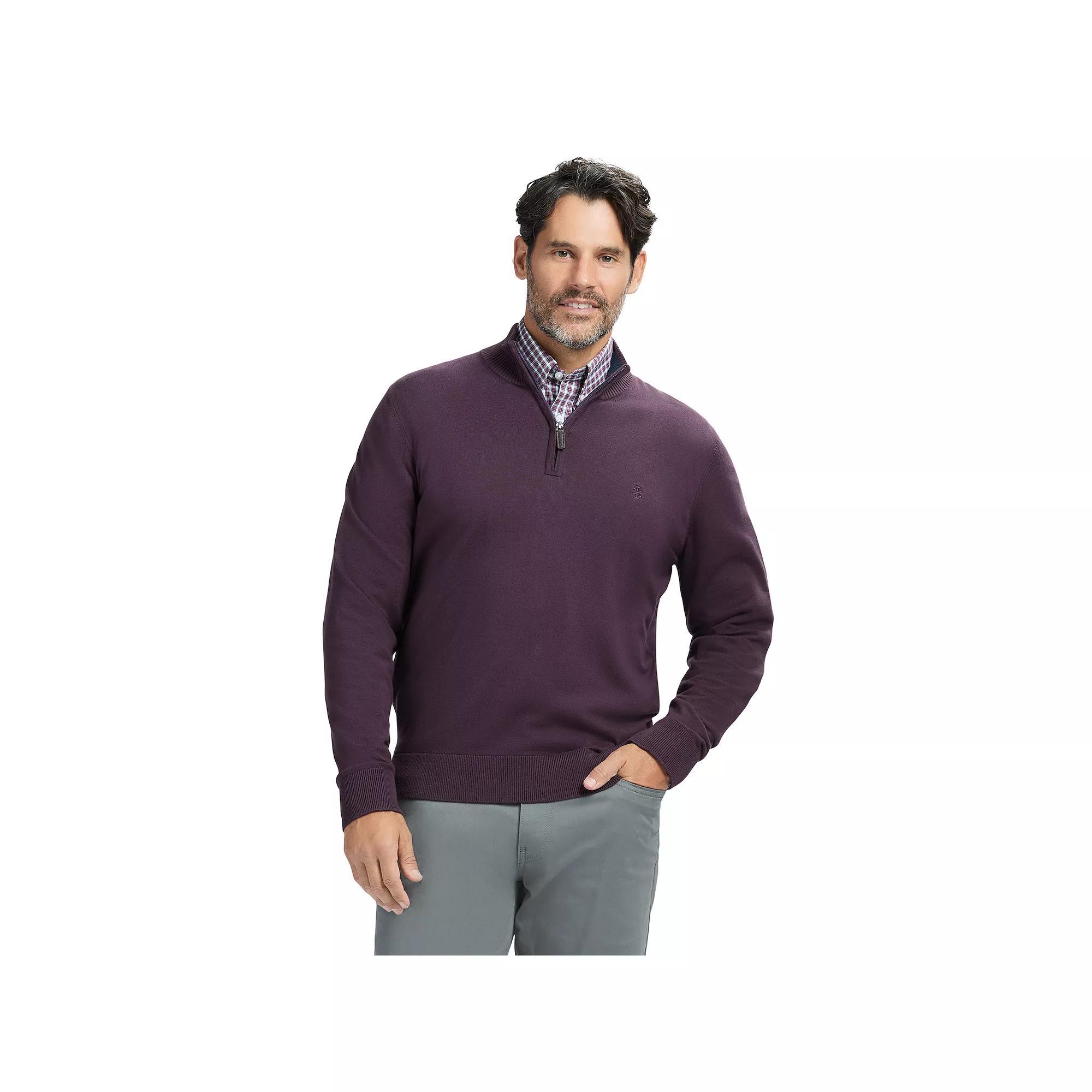 Men's IZOD Premium Essentials Quarter-Zip Sweater, Size: Small, Purple Perfect Product Image