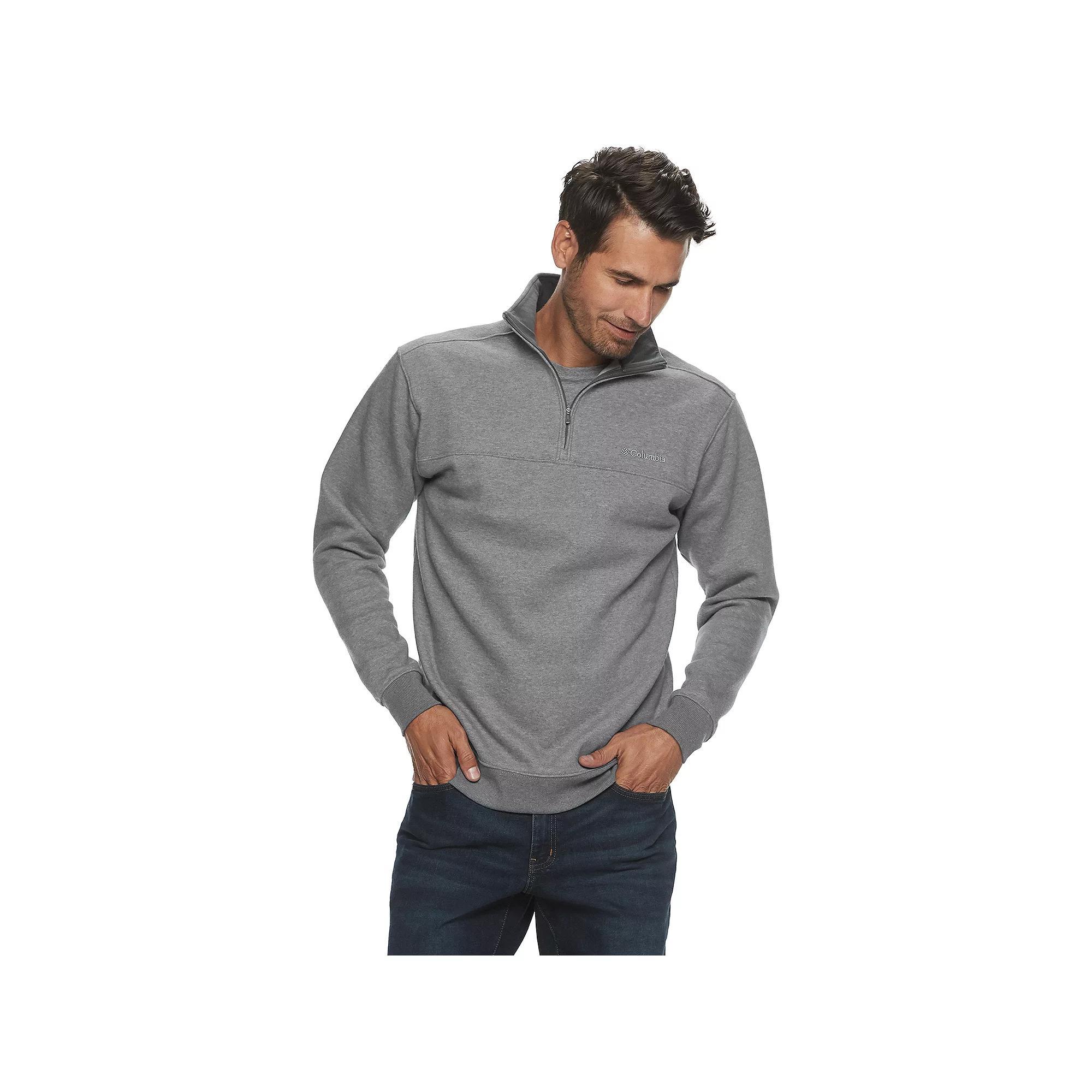 Mens Columbia Hart Mountain II Quarter-Zip Pullover Grey Heather Product Image