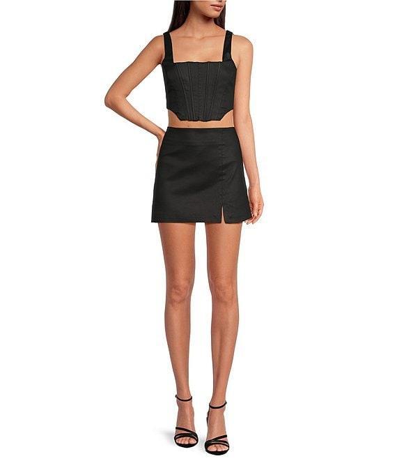 Gianni Bini Natalie Coated Denim High Rise Coordinating Mini Skirt Product Image