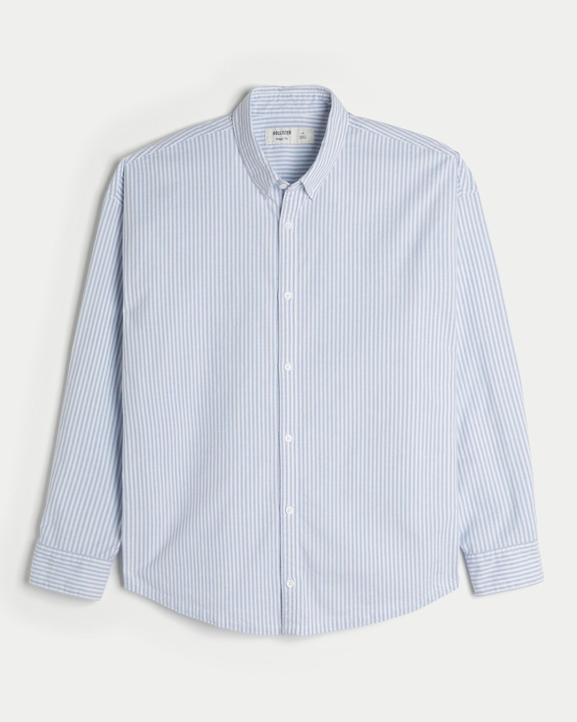 Long-Sleeve Baggy Oxford Shirt Product Image