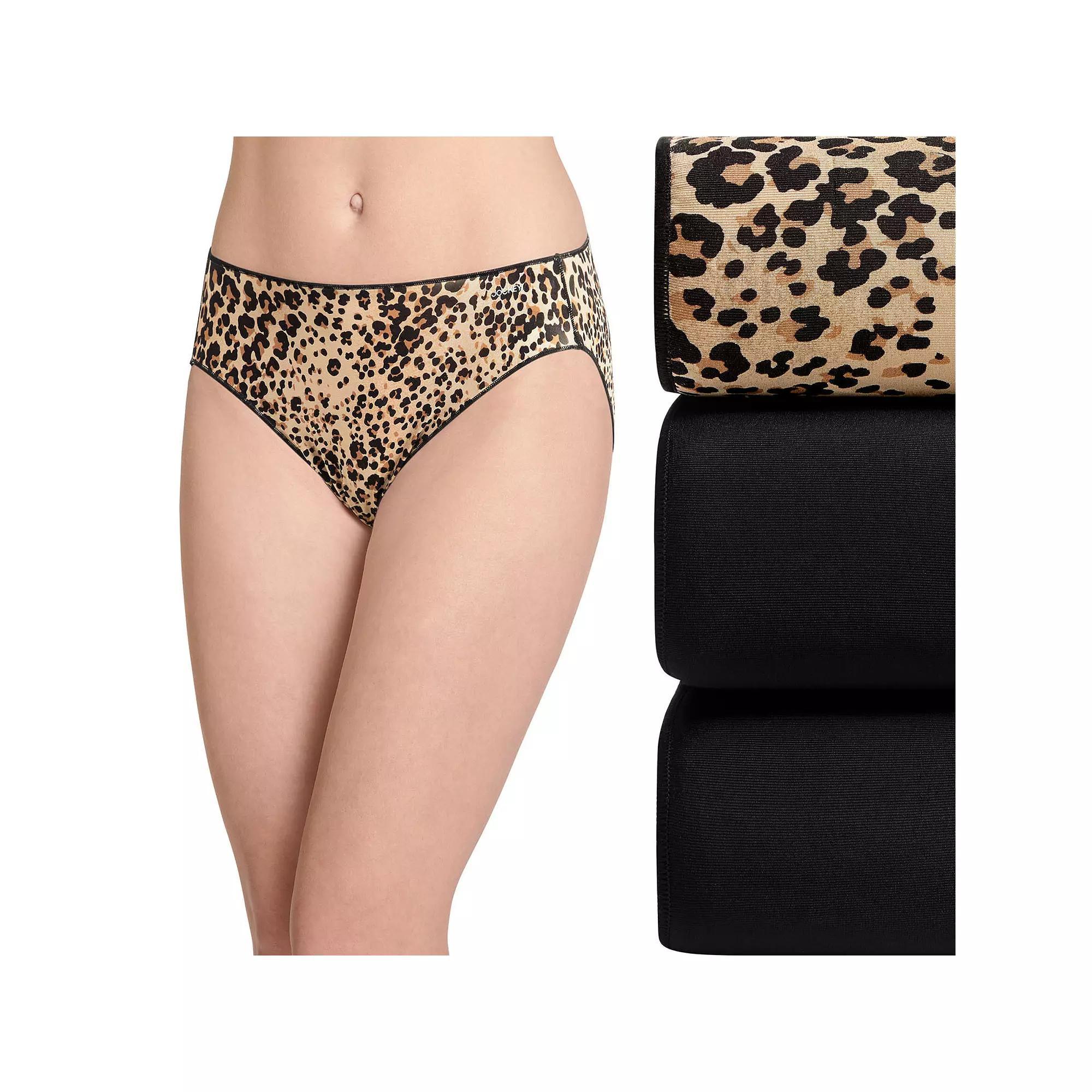 Women's Jockey® No Panty Line Promise® 3-Pack Bikini Panty Set 1770, Size: 5, Black Asst Product Image