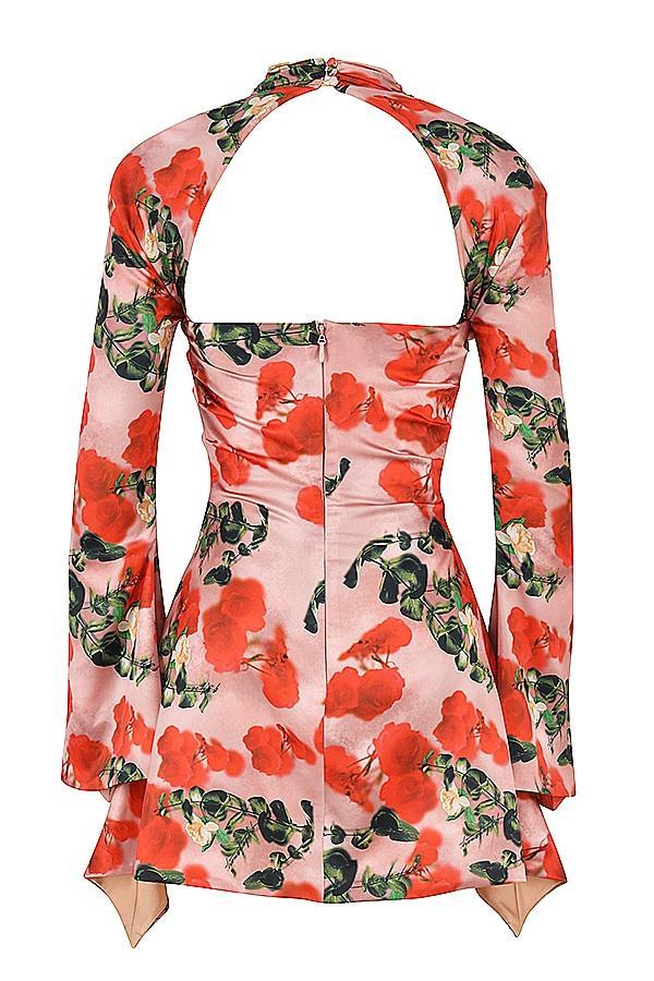 Toira  rose print draped corset dress - sale Product Image