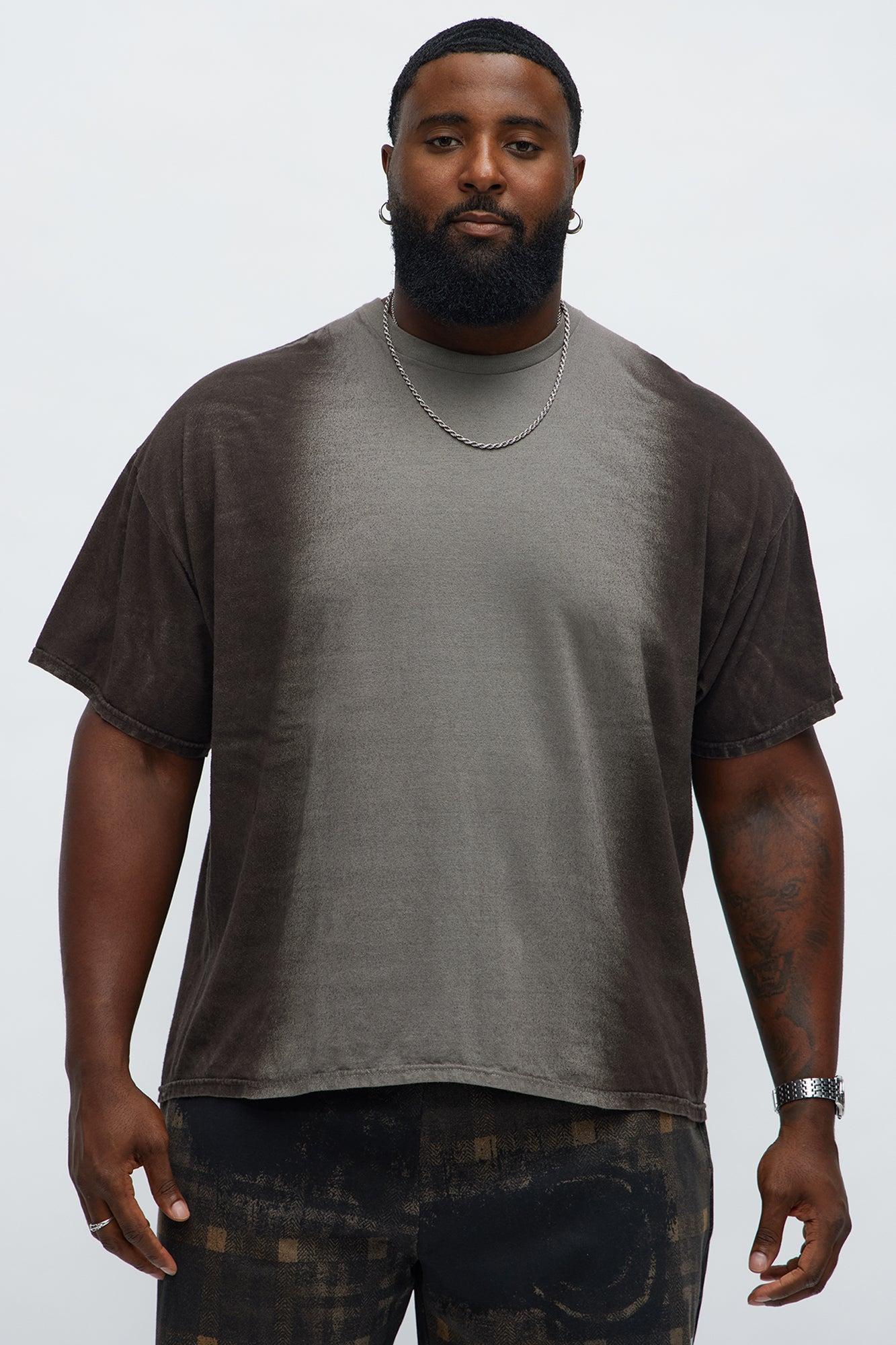 Split Up Washed Tee - Dark Brown Product Image