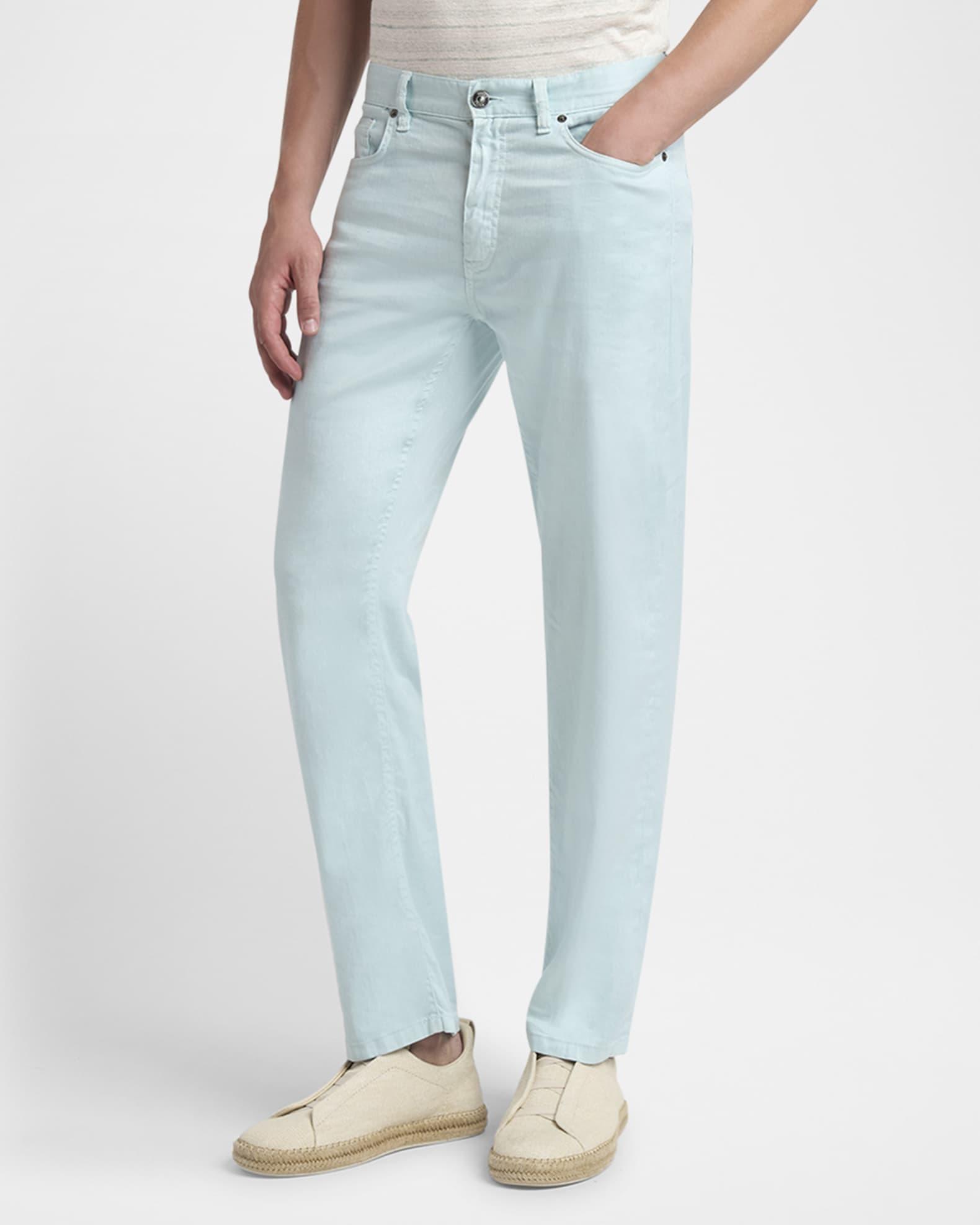 Men's Comfort Linen and Cotton Five-Pocket Pants Product Image