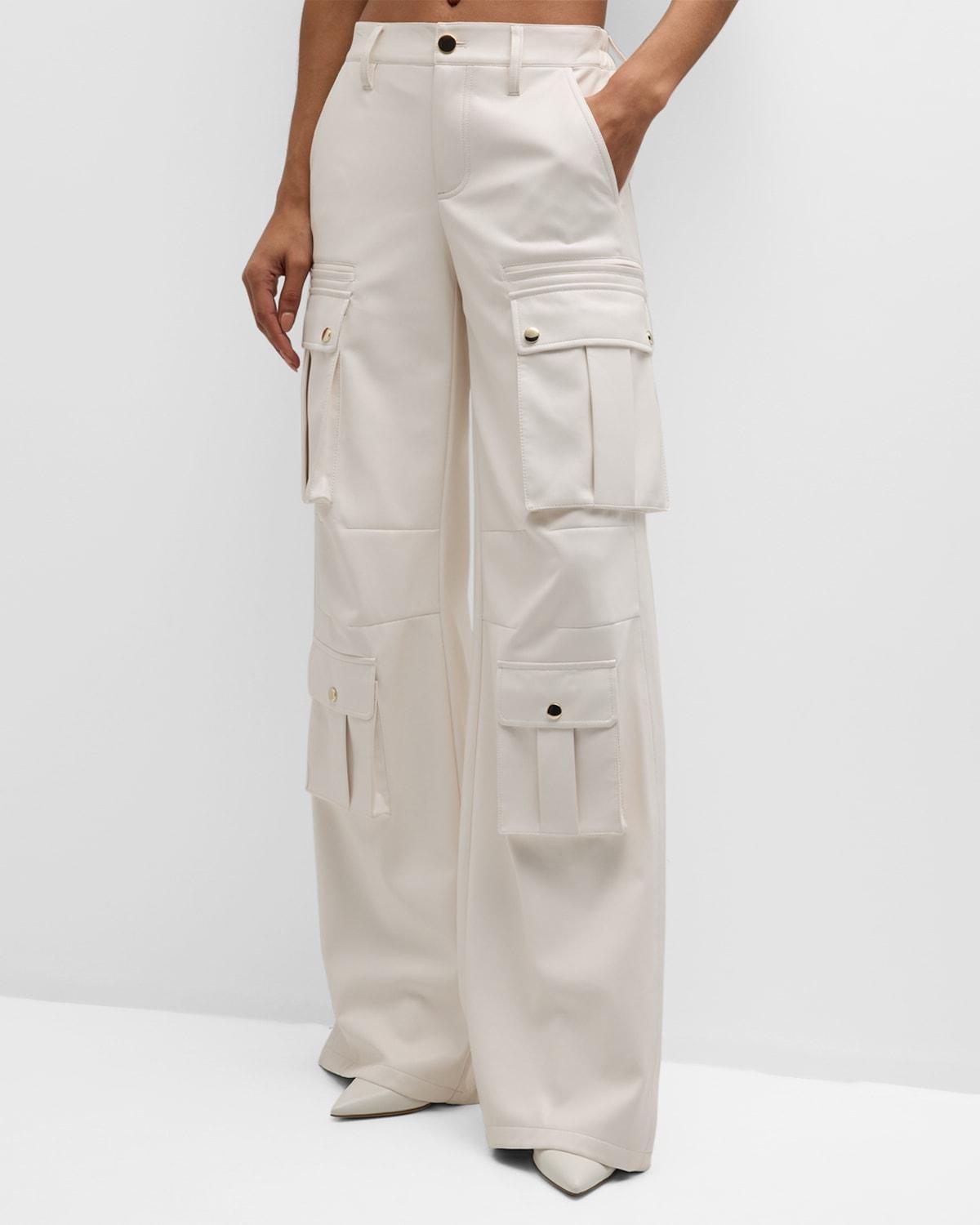 Joette Vegan Leather Cargo Pants  Product Image