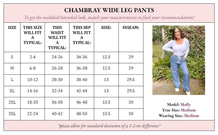 Cora Chambray Wide Leg Pant Product Image