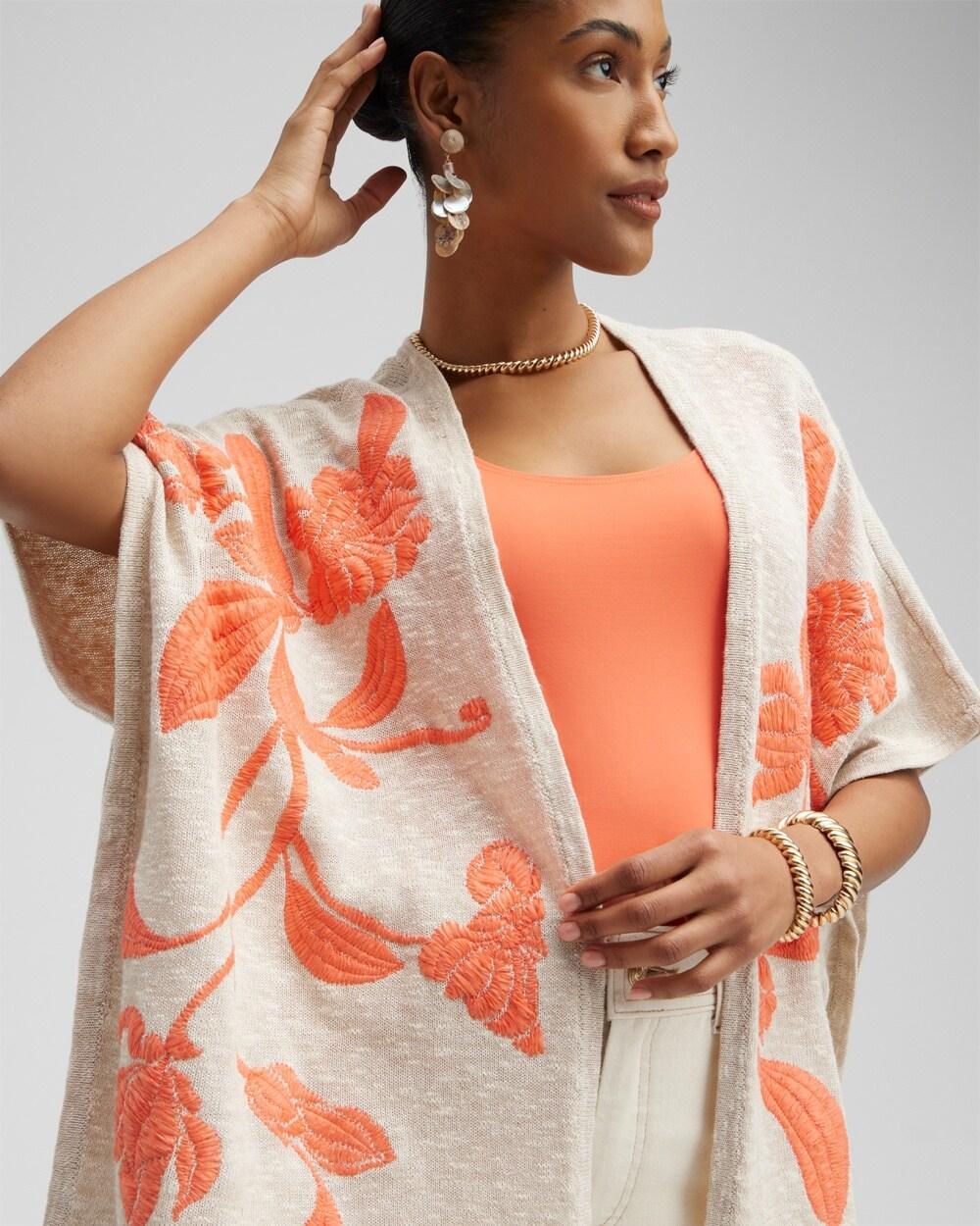 Embroidered Knit Ruana Product Image