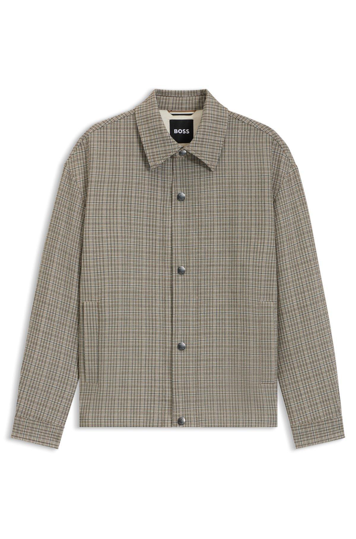 Relaxed-fit overshirt in padded stretch fabric Product Image