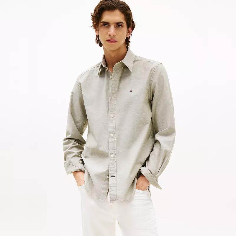 Men's Tommy Hilfiger Regular Fit Essential Stretch Oxford Shirt, Size: XXL, Medium Red Product Image