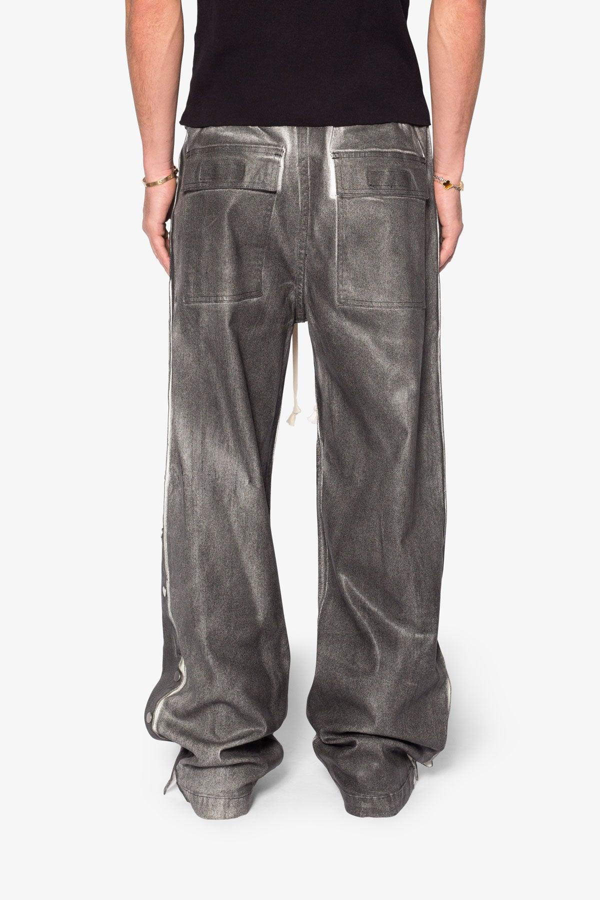 Snap Panel Coated Pants - Washed Black Product Image