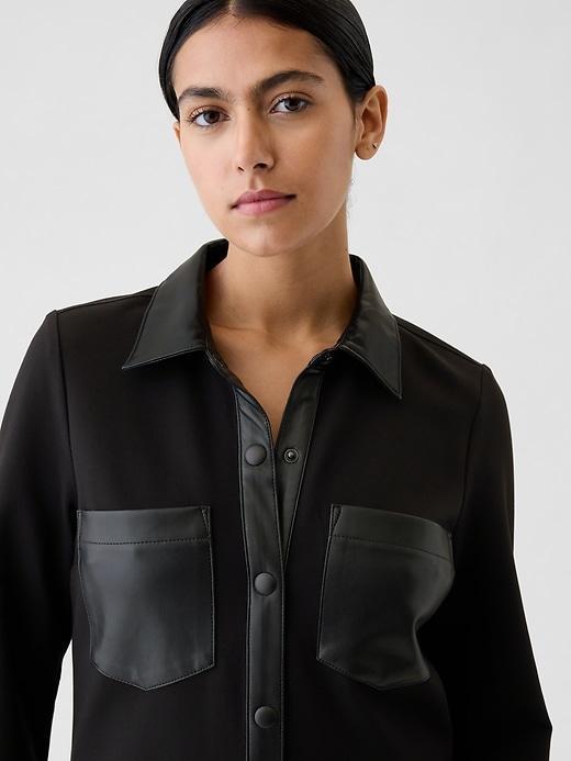 Vegan Leather Shift Mini Dress Product Image