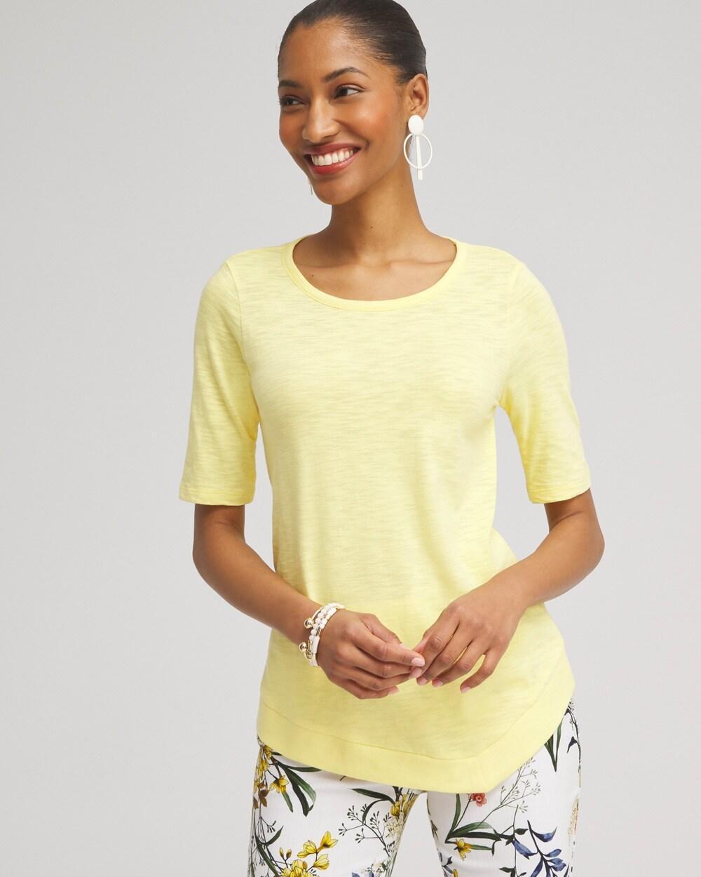 Asymmetrical Elbow Sleeve Tee Product Image