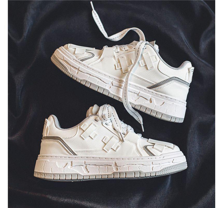 Platform Cross Panel Sneakers Product Image