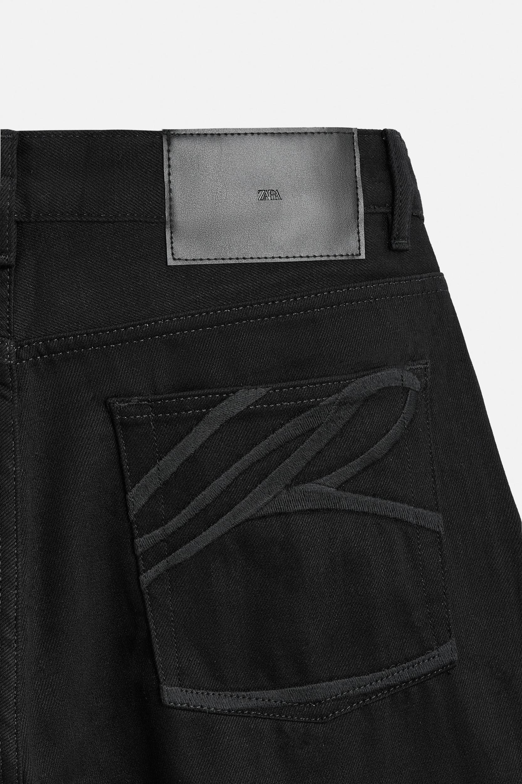 STRAIGHT FIT EMBROIDERED JEANS Product Image