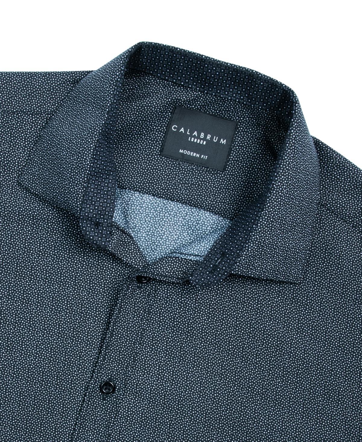 Mens Regular Fit Dot Print Wrinkle Free Performance Dress Shirt Product Image
