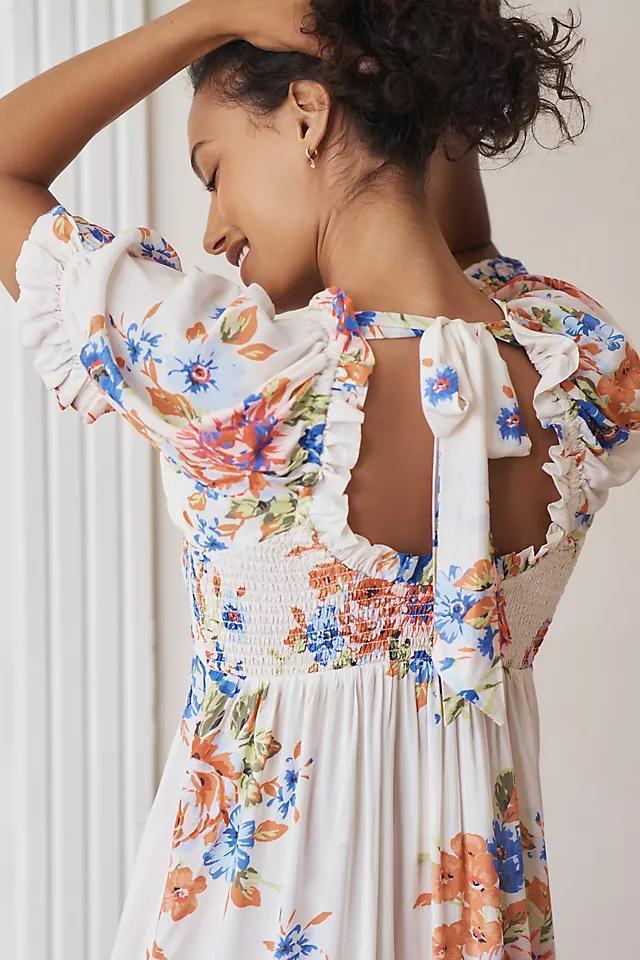 By Anthropologie Puff-Sleeve Smocked Dress Product Image