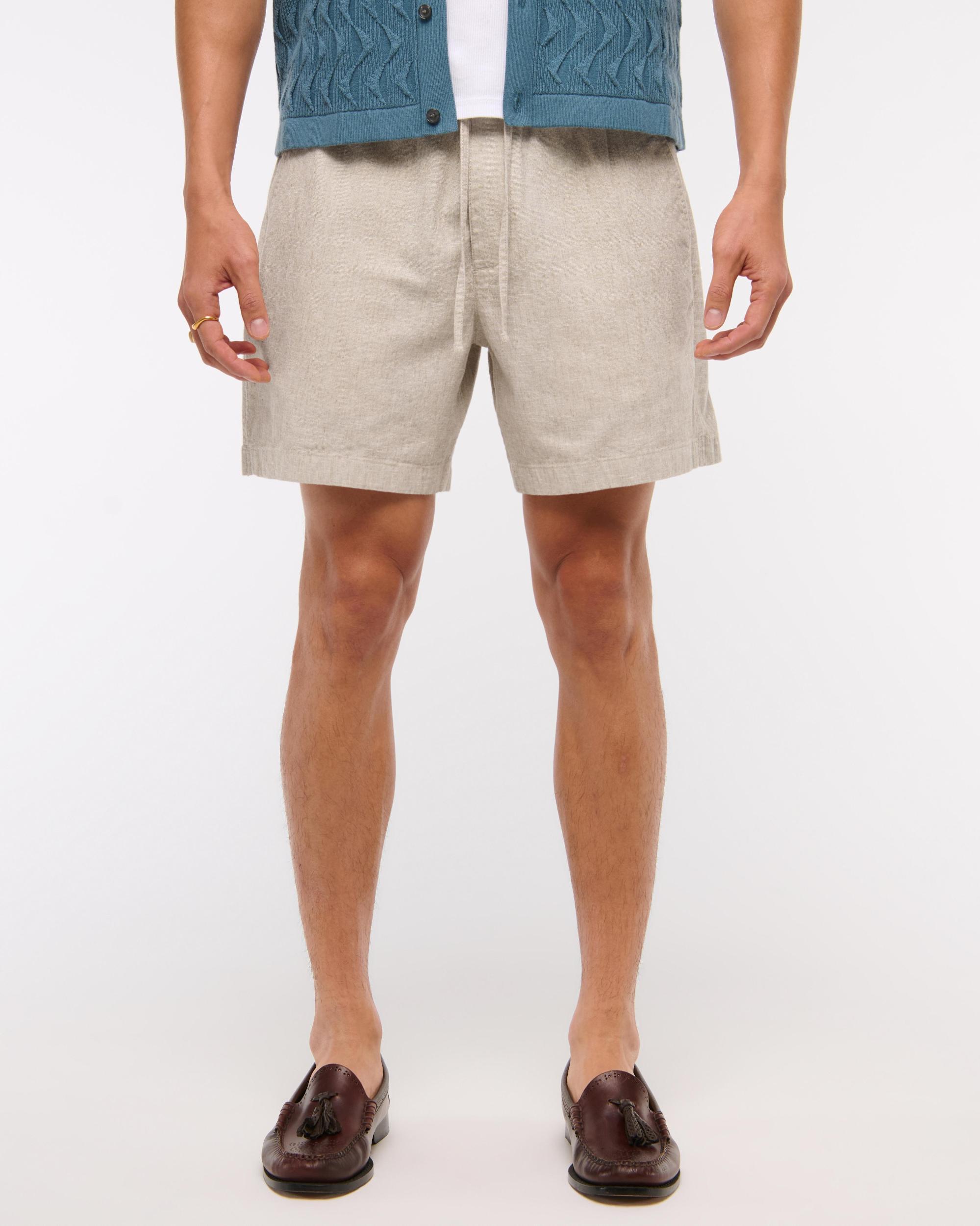 Linen-Blend Pull-On Short Product Image