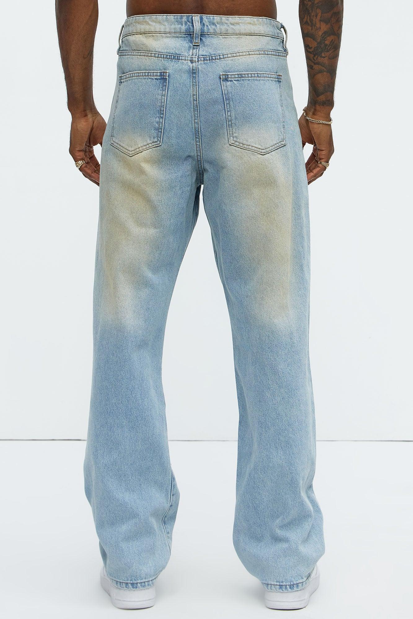 Walk It Carpenter Distressed Straight Jeans - Vintage Blue Wash Product Image