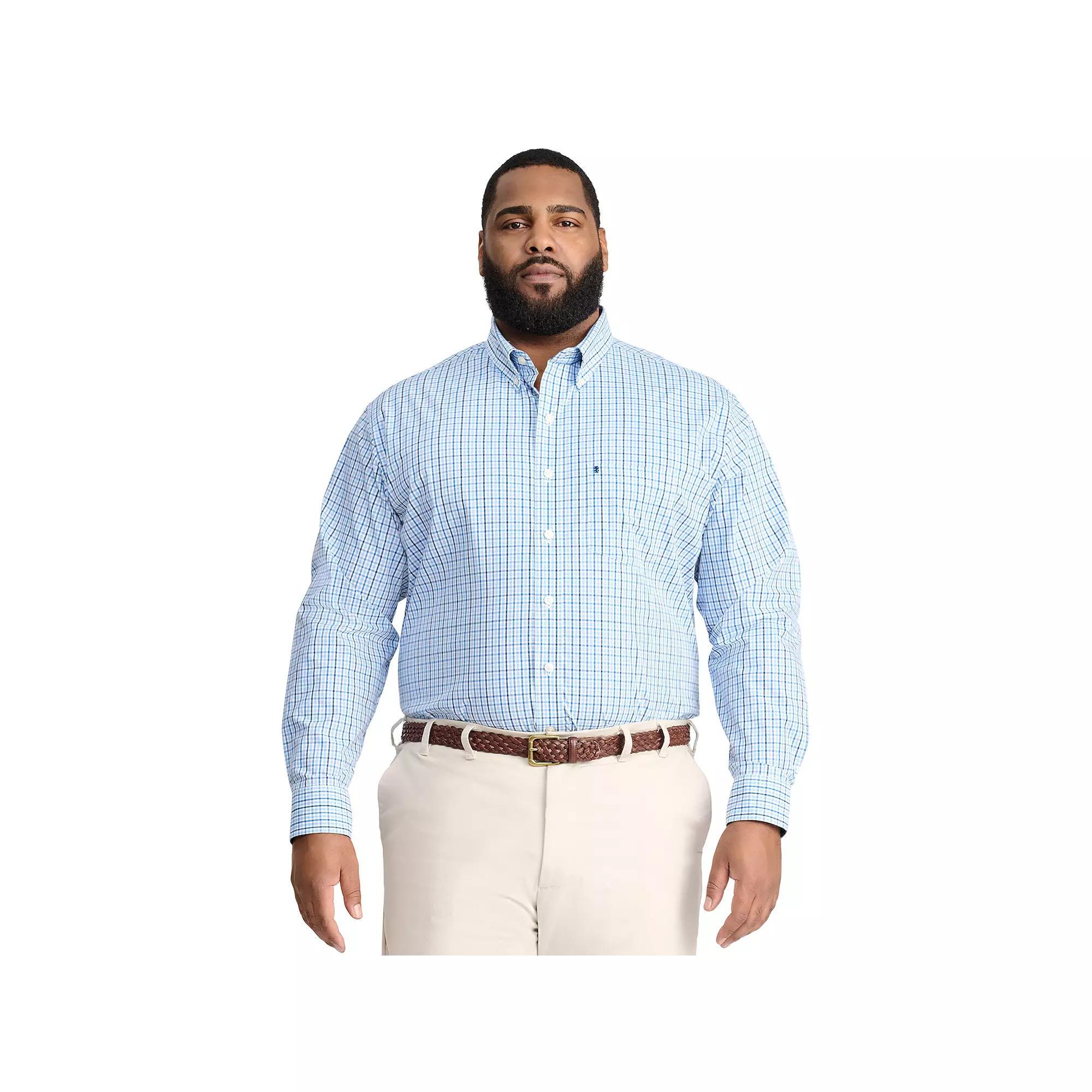 Big & Tall IZOD Performance Long Sleeve Plaid Button Down Shirt, Men's, Size: 3XB, Turkish Product Image