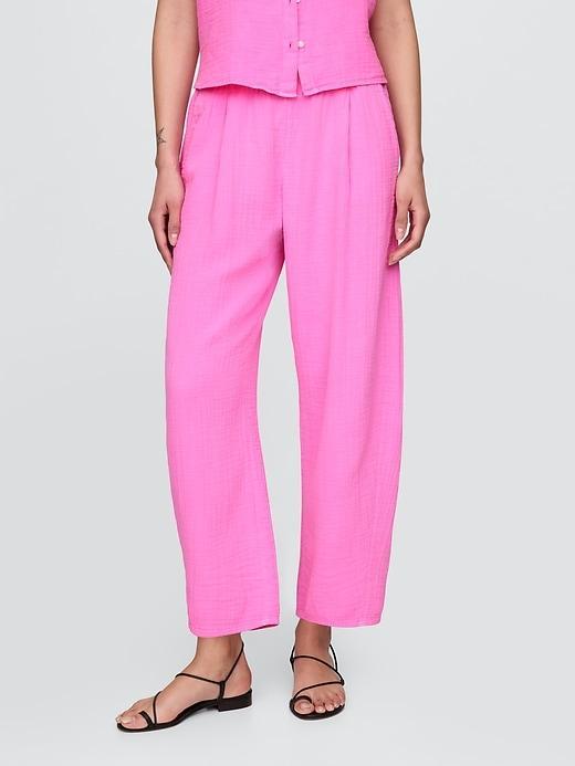 Cotton Gauze Easy Barrel Pants Product Image