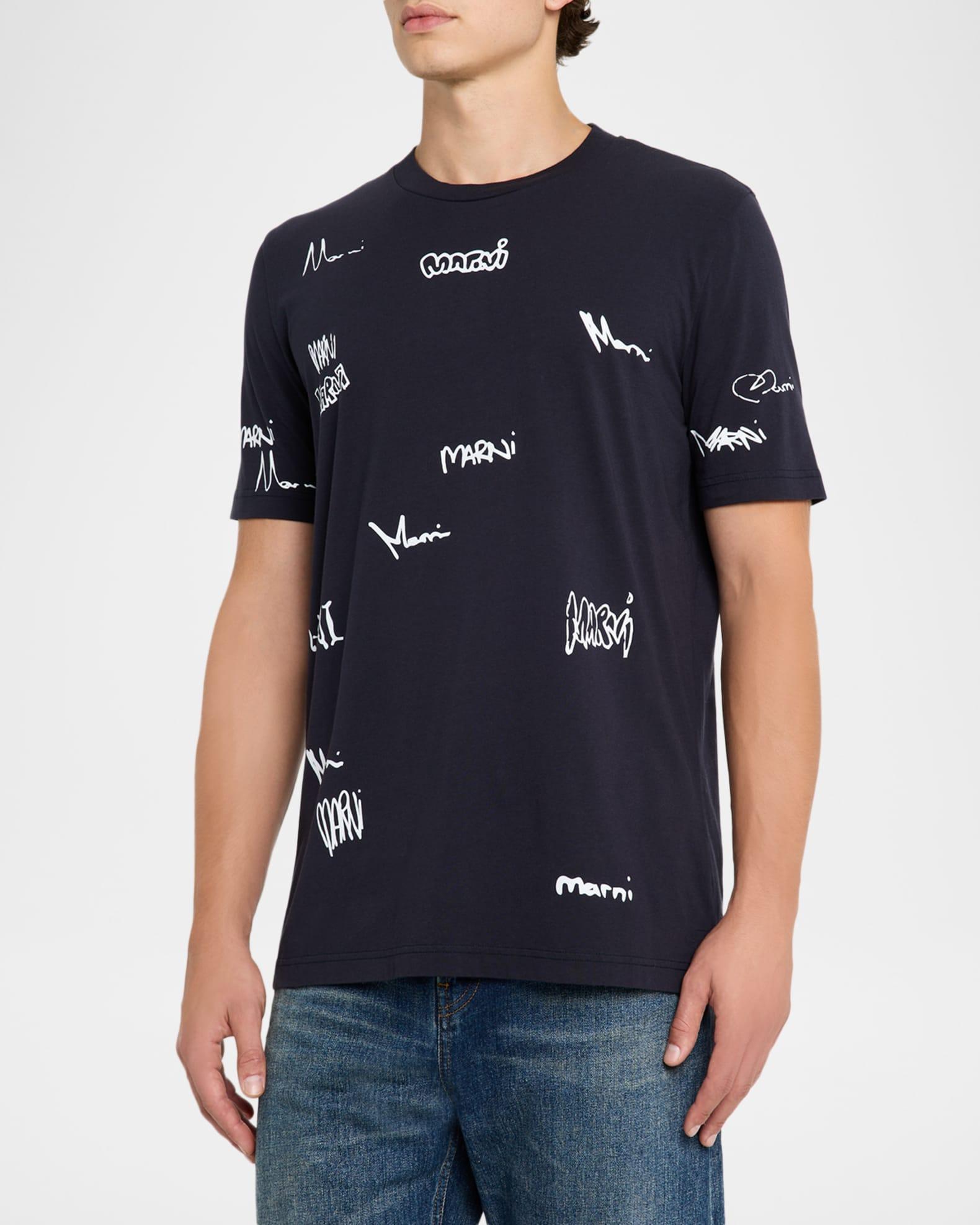 Men's Allover Multi-Logo Crewneck T-Shirt Product Image