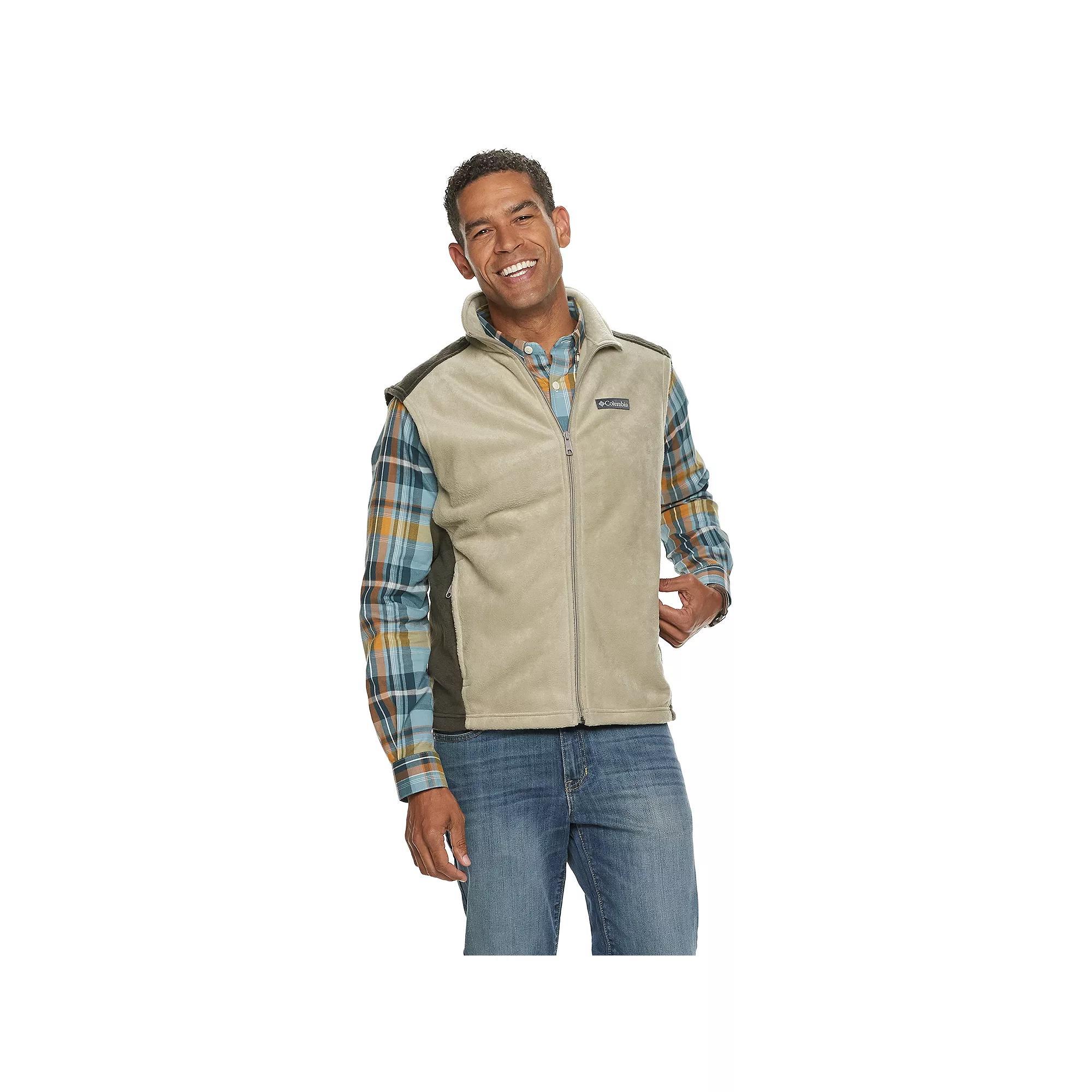 Mens Columbia Steens Mountain Fleece Vest Grey Heather Product Image