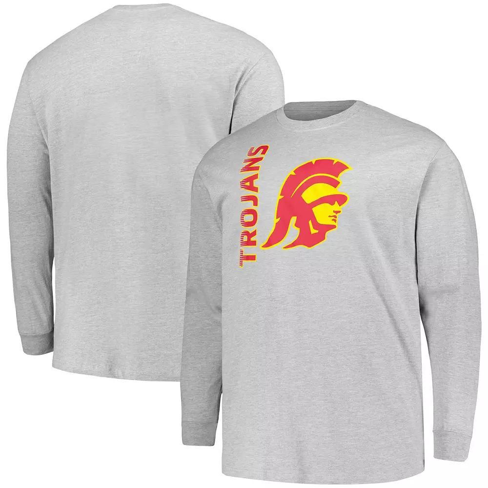 Men's Champion Heather Gray USC Trojans Big & Tall Mascot Long Sleeve T-Shirt, Size: 3XLT, Grey Product Image