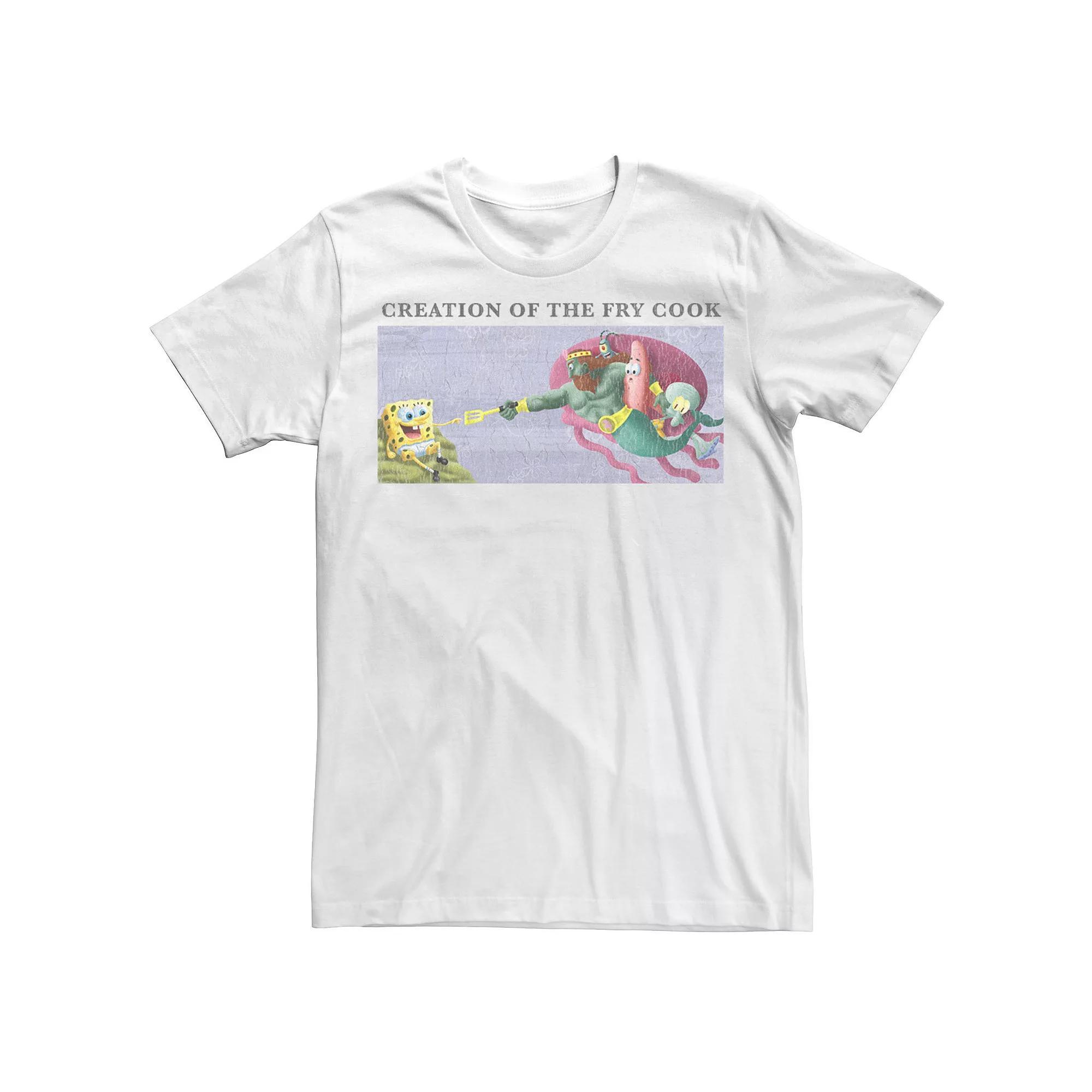 Men's SpongeBob SquarePants Creation Of The Fry Cook Tee, Size: Small, White Product Image