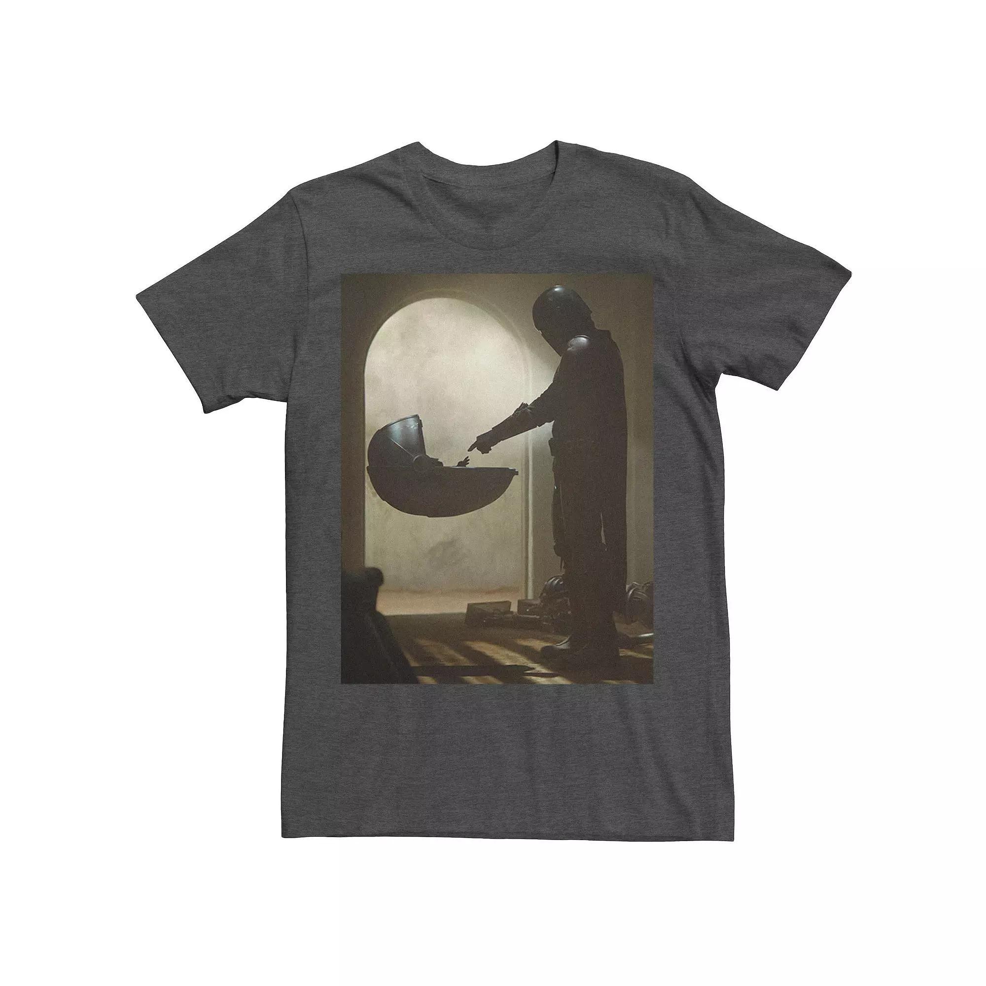 Men's Star Wars The Mandalorian The Child aka Baby Yoda First Meeting Poster Tee, Size: 3XL, Grey Heather Product Image