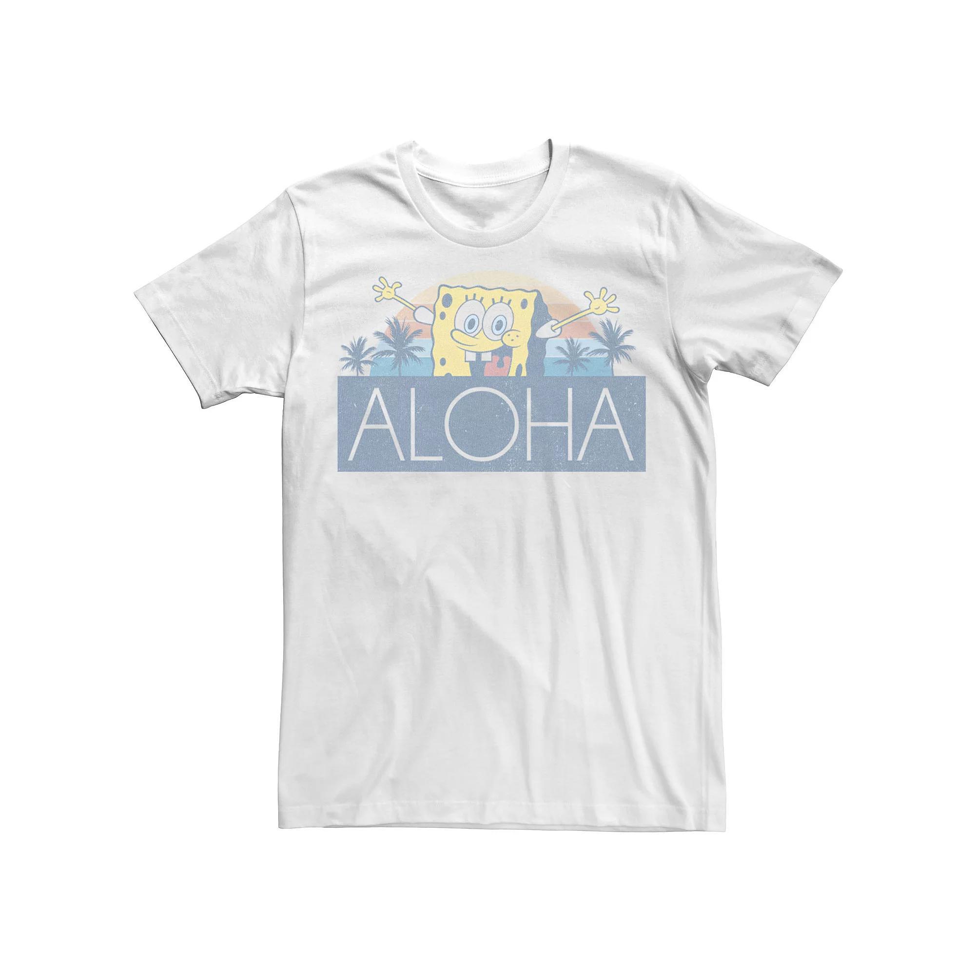 Mens Nickelodeon SpongeBob SquarePants Aloha Vintage Sunset Tee Product Image