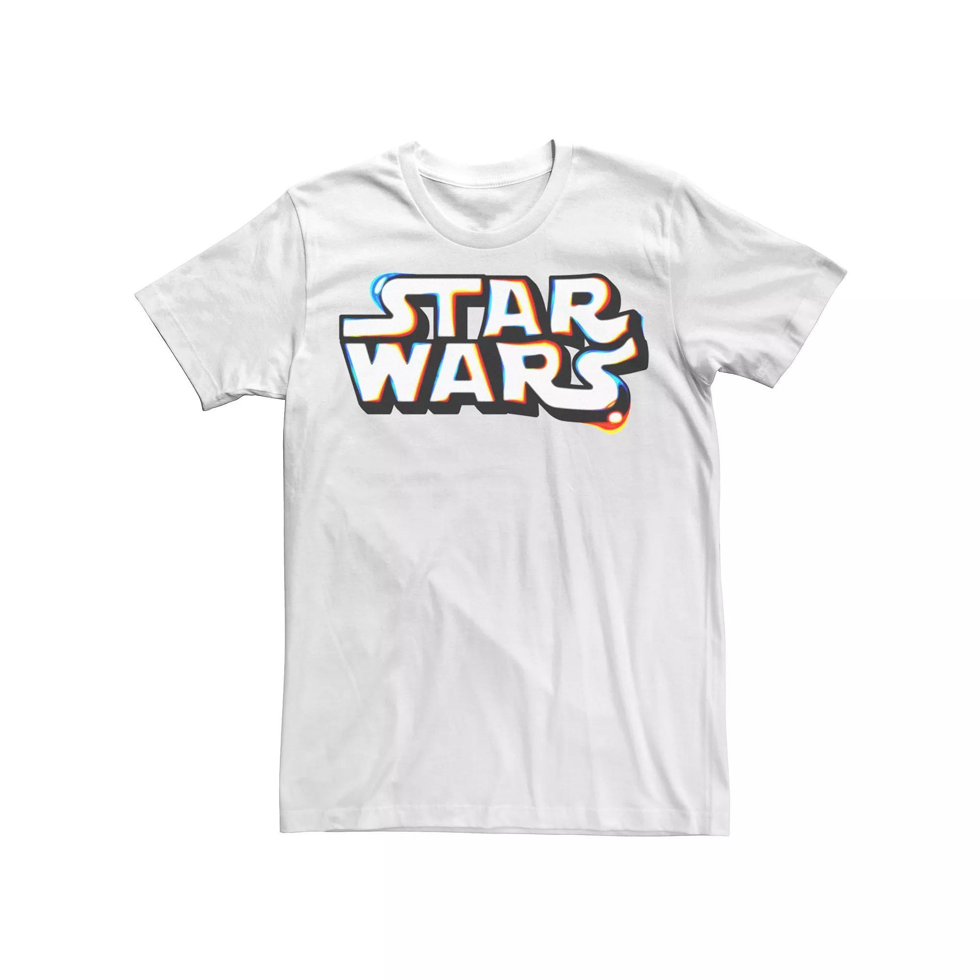 Men's Star Wars Thermal Text Logo Tee, Size: Medium, White Product Image