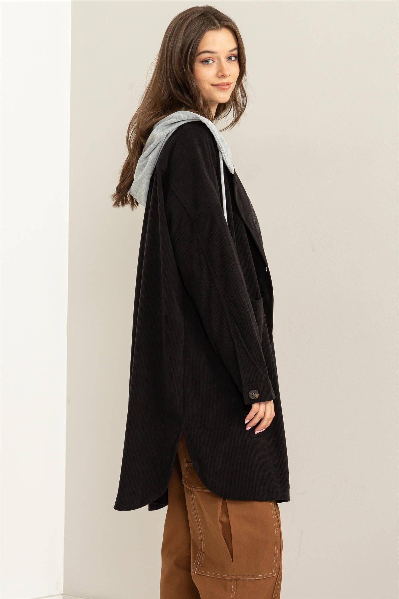 Be On My Side Corduroy Hoodie Jacket Product Image