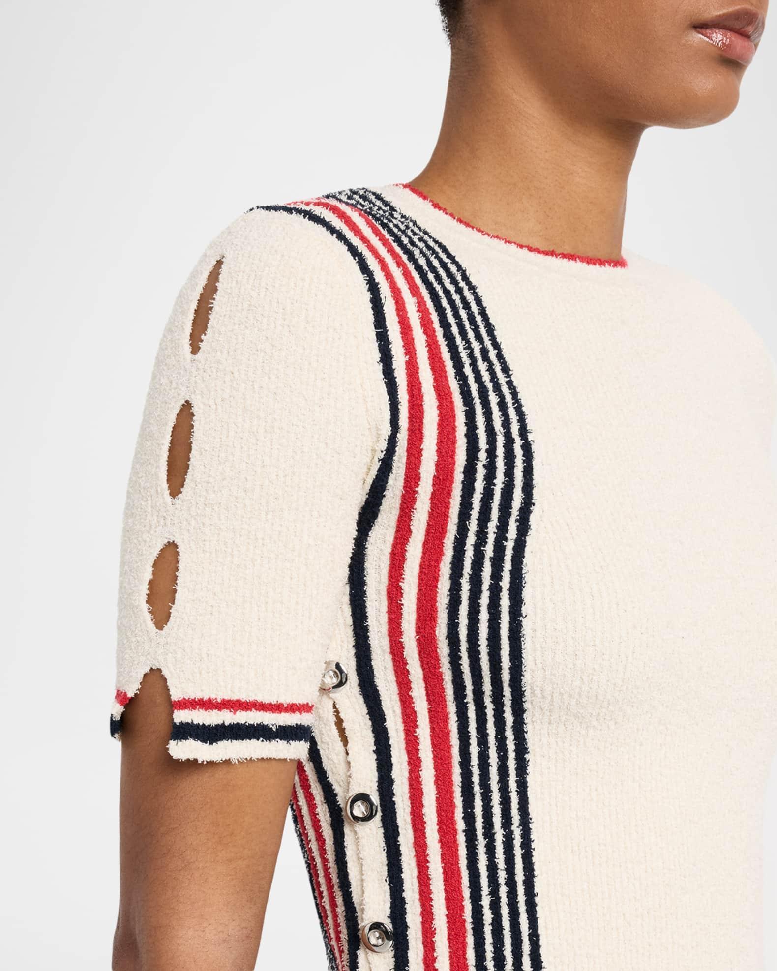 Short-Sleeve Button-Side Rib Sweater Product Image