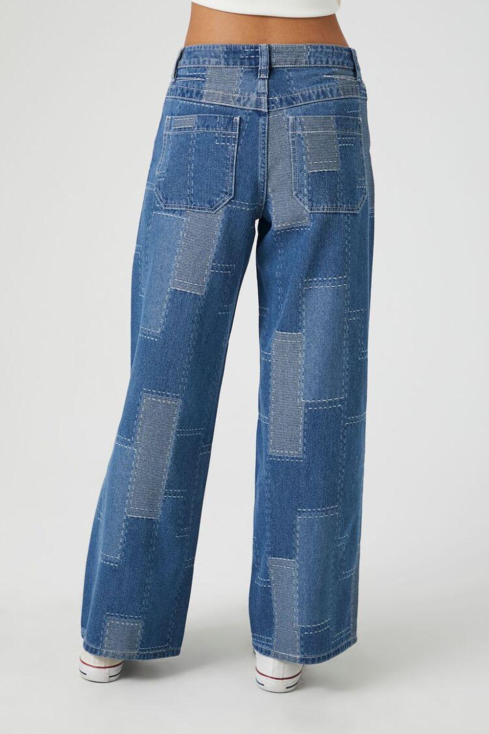 Patchwork Mid-Rise Baggy Jeans | Forever 21 Product Image