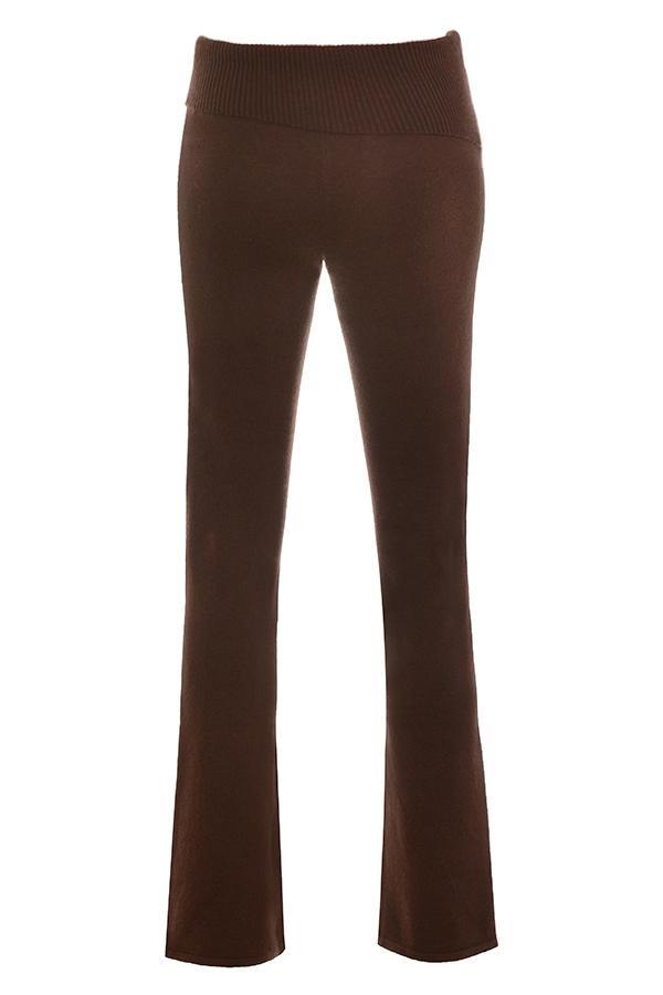 Ama Chocolate Cashmere Blend Trousers Product Image