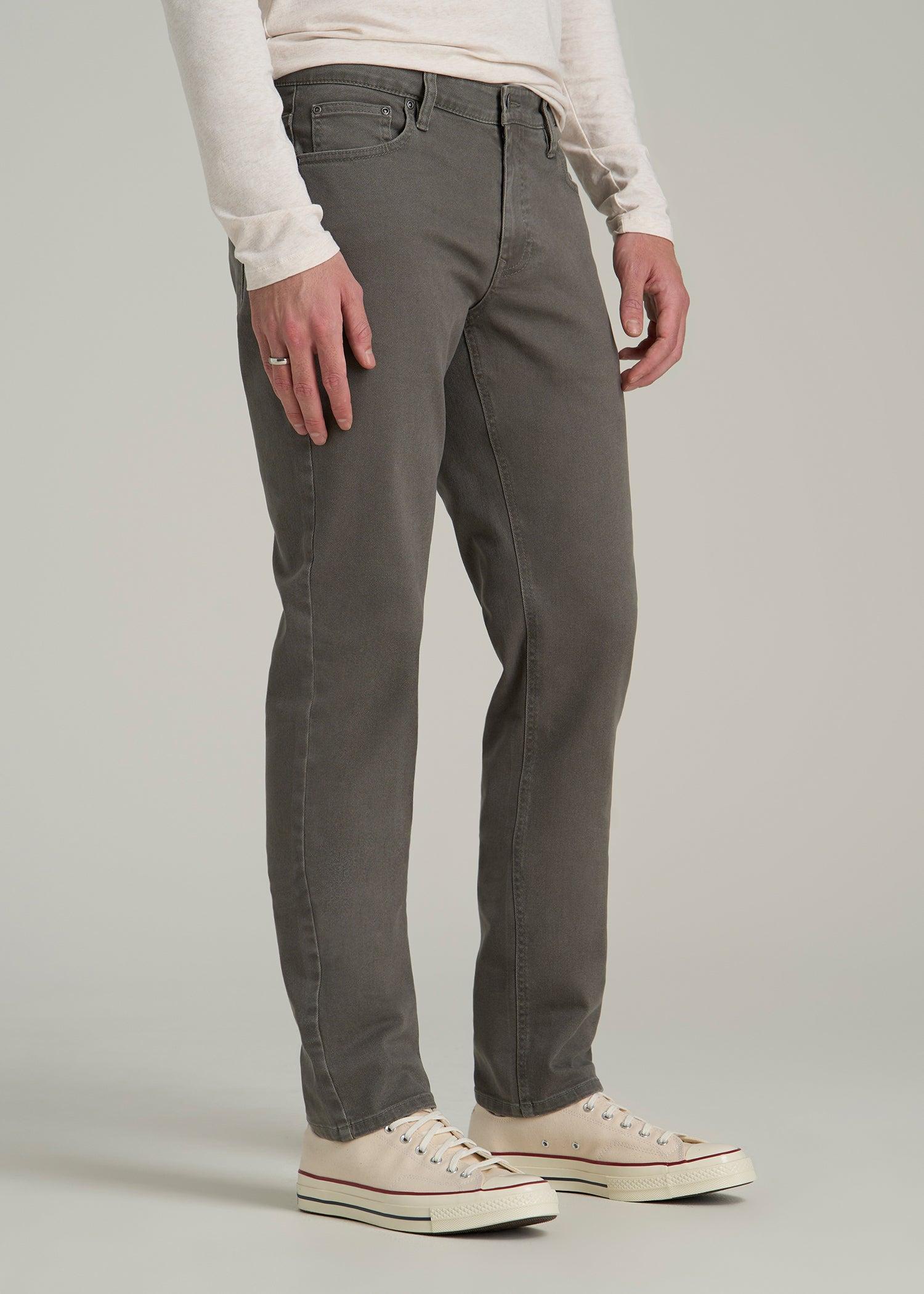 Carman Tapered Fit Colored Jeans for Tall Men in Sage Product Image