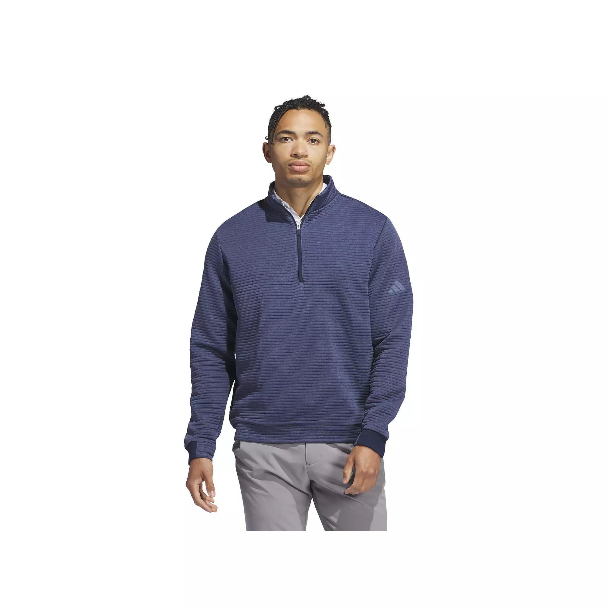 Men's adidas Ultimate365 Water-Resistant 1/4-Zip Pullover Jacket, Size: Small, Blue Product Image