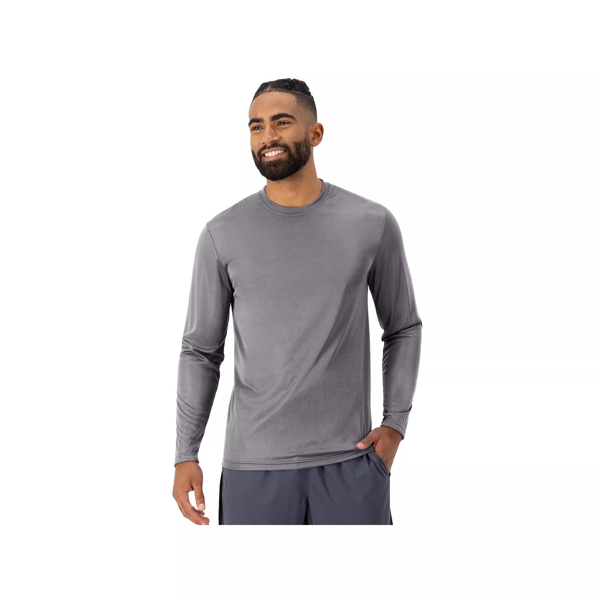 Men's Hanes® CoolDRI Long Sleeve Performance Tee, Size: XL, Blue Product Image