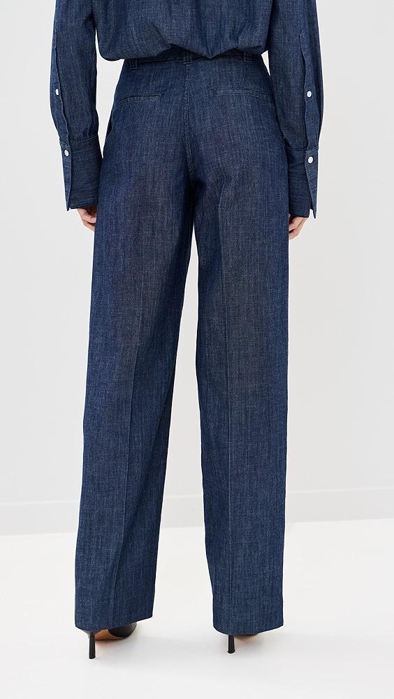 Another Tomorrow Chambray Relaxed Wide Leg Pants | Shopbop Product Image