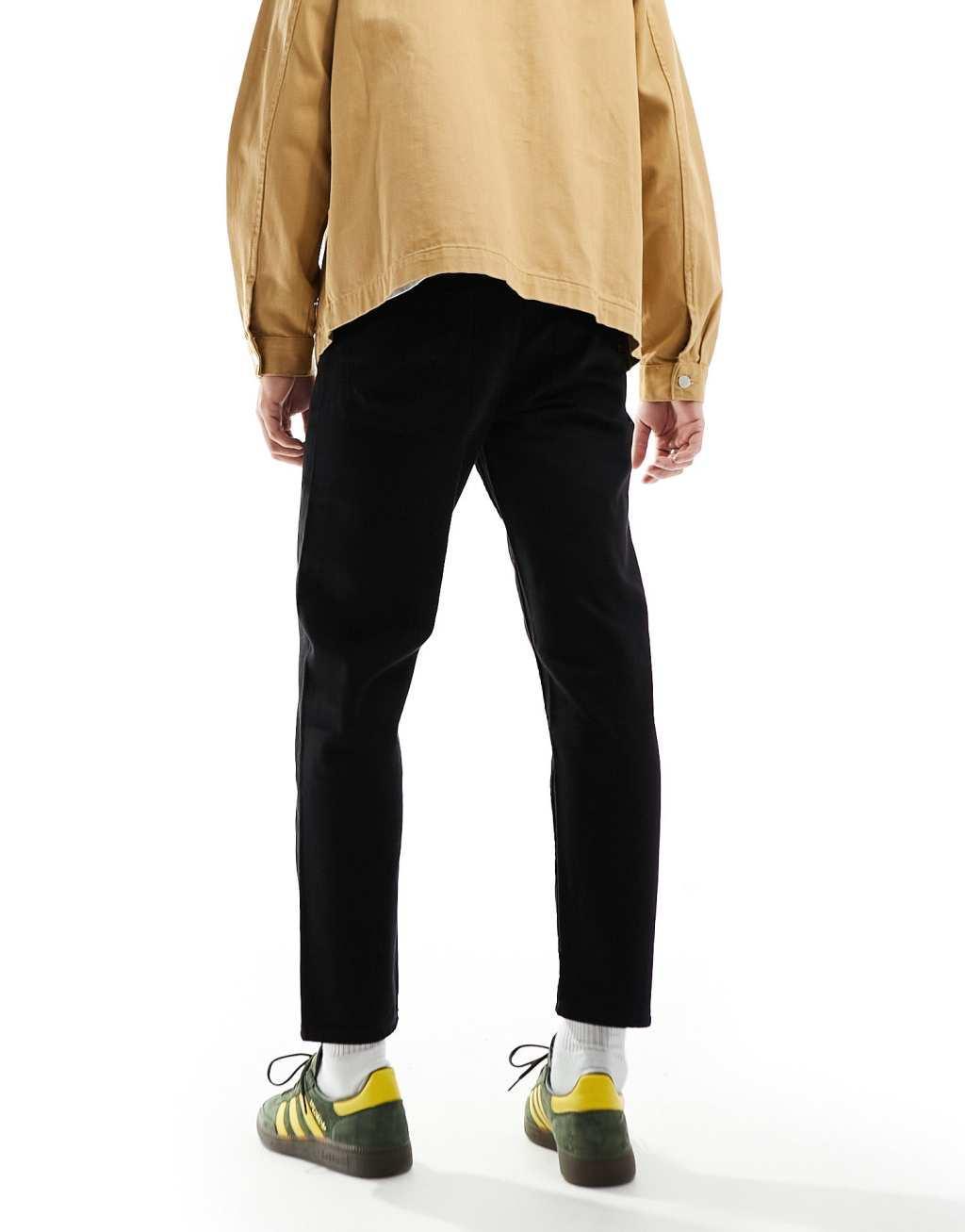 ASOS DESIGN no fade black tapered fit jeans Product Image