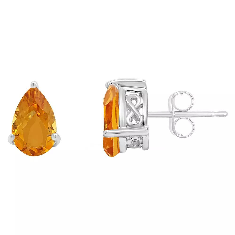 Alyson Layne Sterling Silver Gemstone Teardrop Stud Earrings, Womens, Pink Quartz Product Image