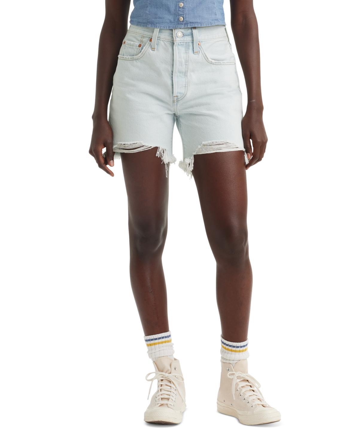 Levi's® Women's 501® Mid-Thigh Shorts - Case Closed 25: High Rise, Denim, Stretch, Fly Button Product Image