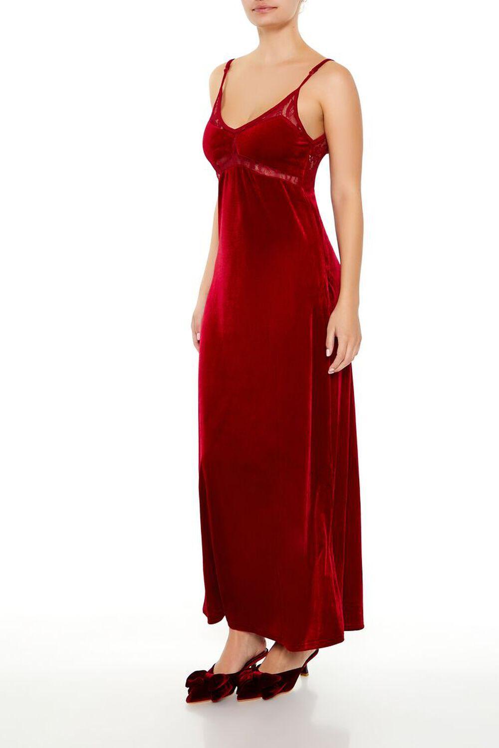 Lace-Trim Velvet Maxi Dress | Forever 21 Product Image