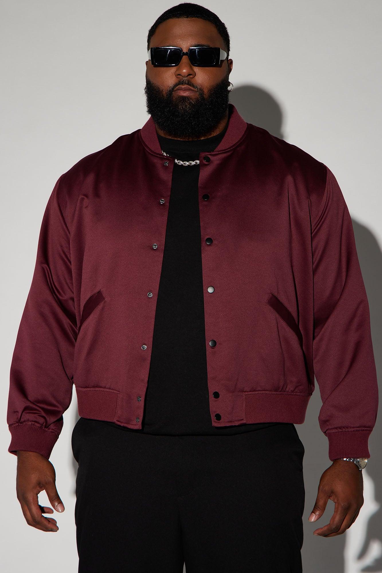 Ashton Essential Bomber Jacket - Burgundy Product Image