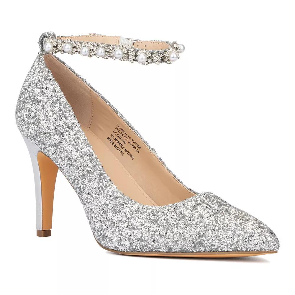 Fashion to Figure Whitney Women's High Heels, Size: 10 Wide, Silver Product Image